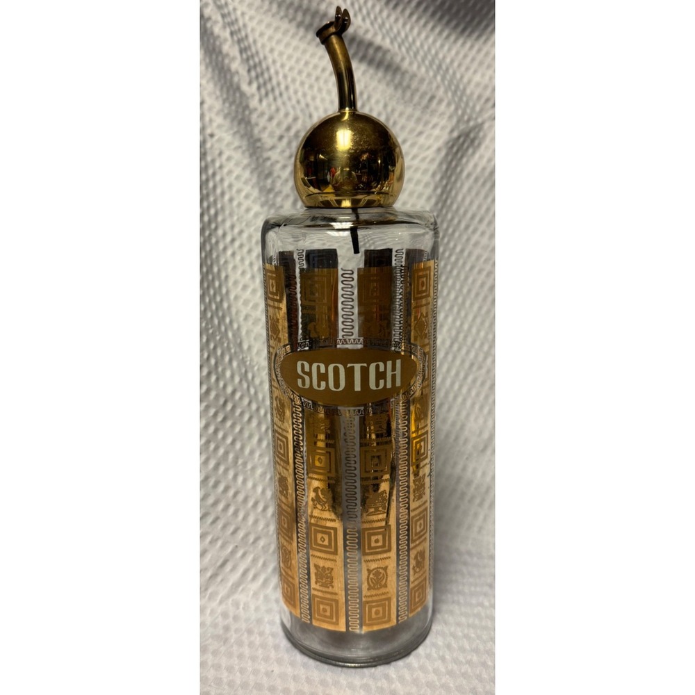 Vintage 1960s Culver Coronet Scotch Decanter Barware Cocktail 710-770 ml Gold